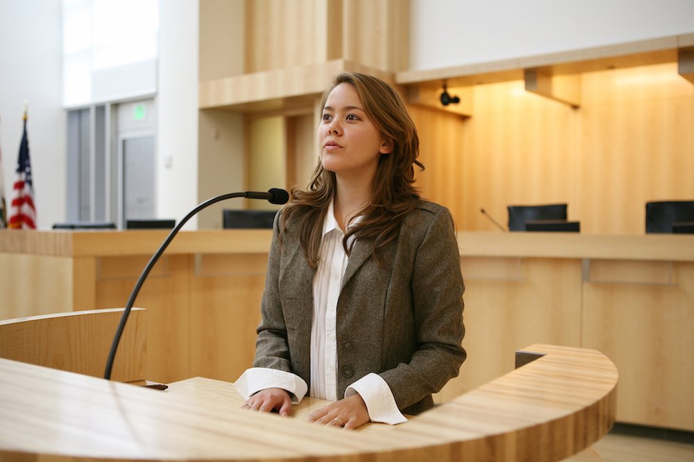 woman in court