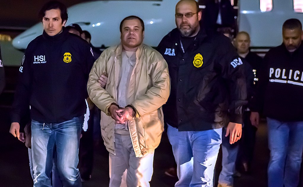El Chapo in US custody after his extradition from Mexico.