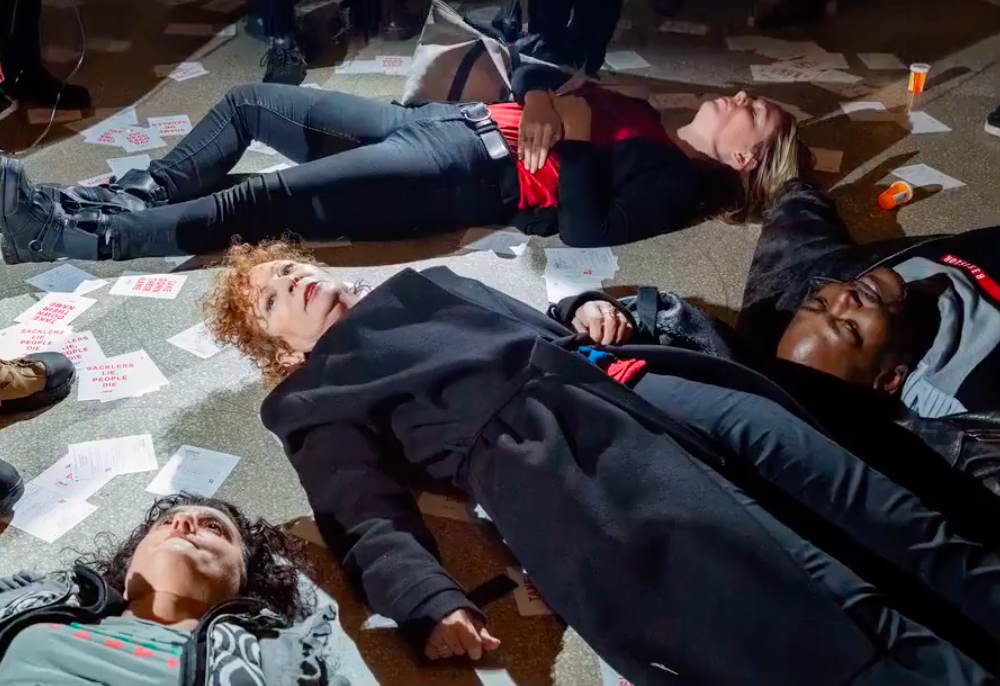 activists protesting at the Guggenheim