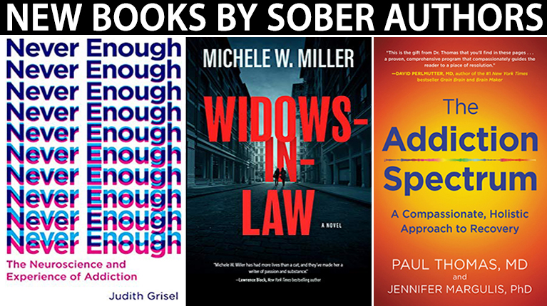 3 covers of new books by sober authors, writers in recovery