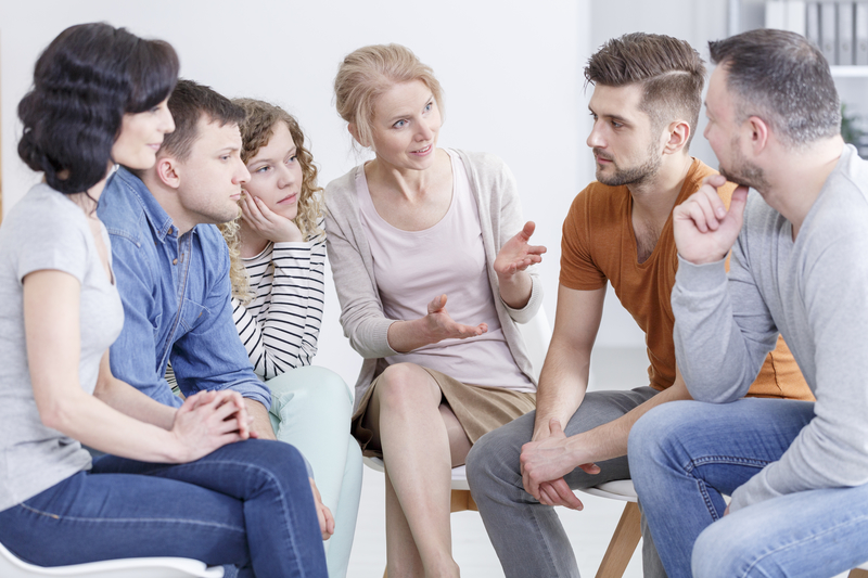 Group therapy in an inpatient rehab