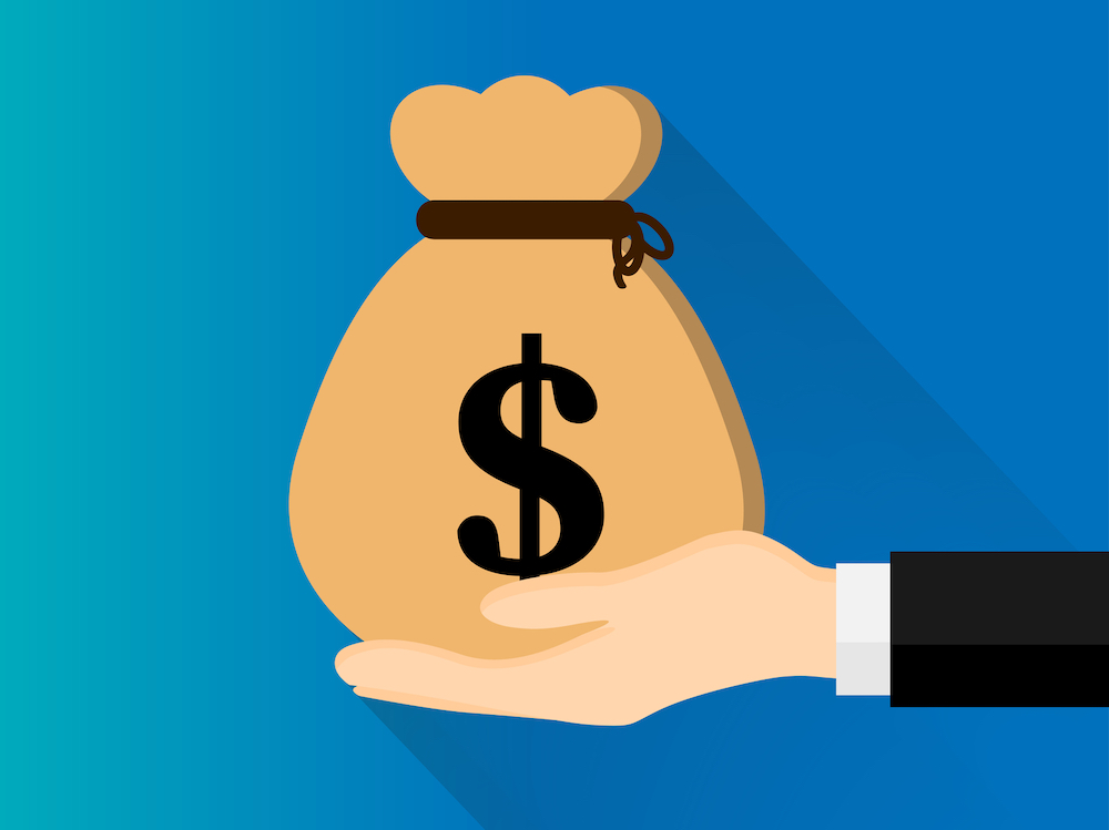 Big Pharma holding a bag of money