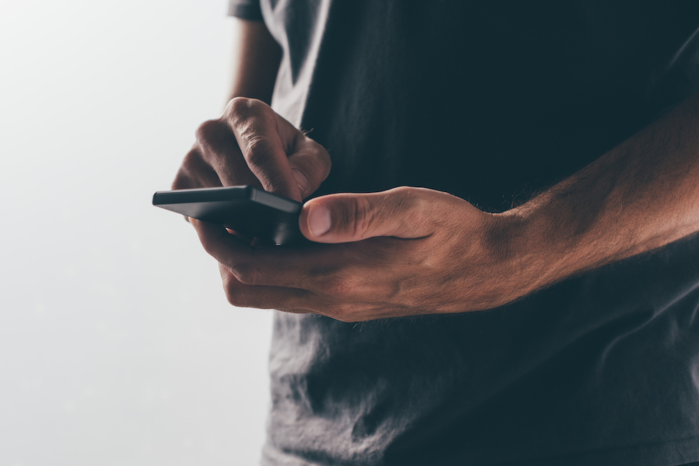 man sending an unwanted sext