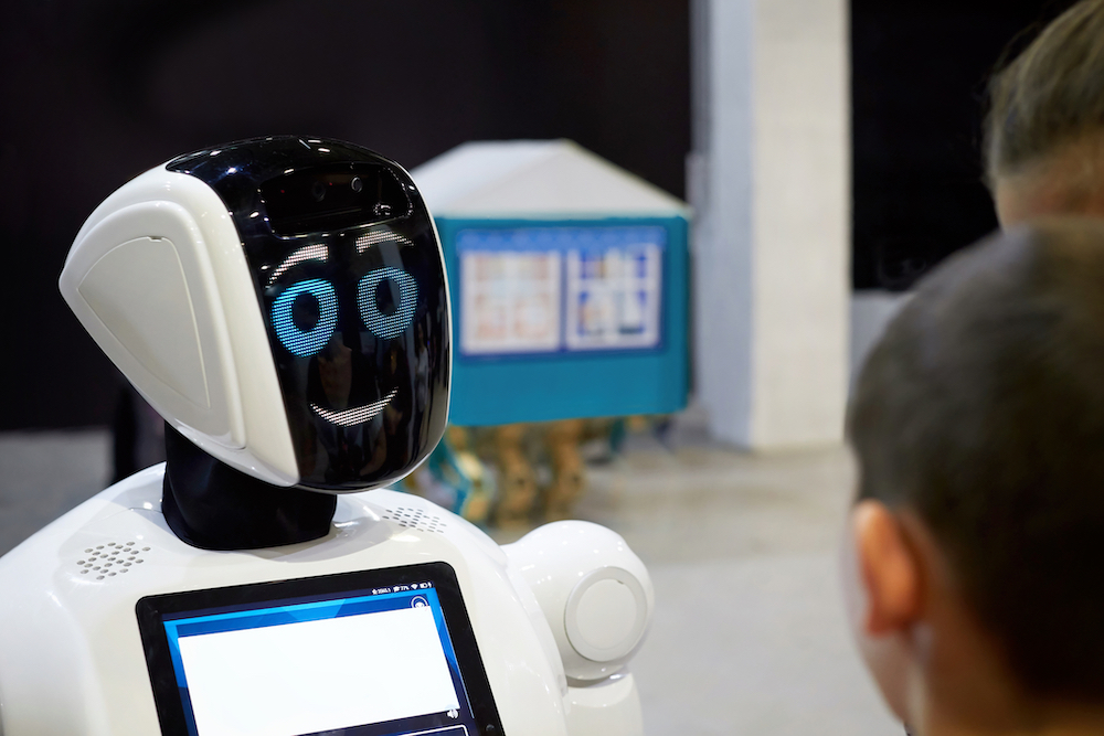 A child interacting with Artificial Intelligence
