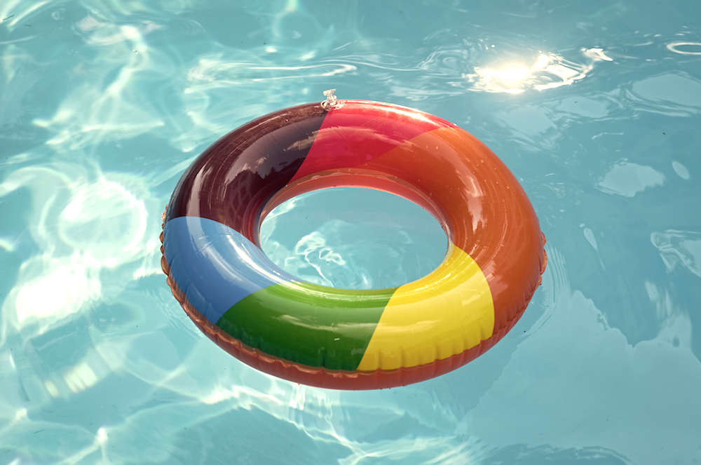 colorful tube in pool