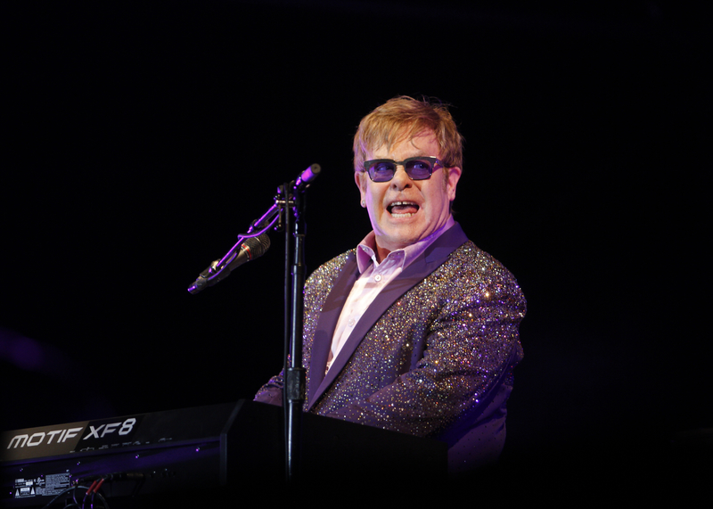 Music singer and composer sir Elton John performing in the island of Majorca, Spain