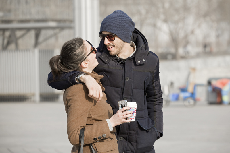 Happy, sober couple on a date in Canada