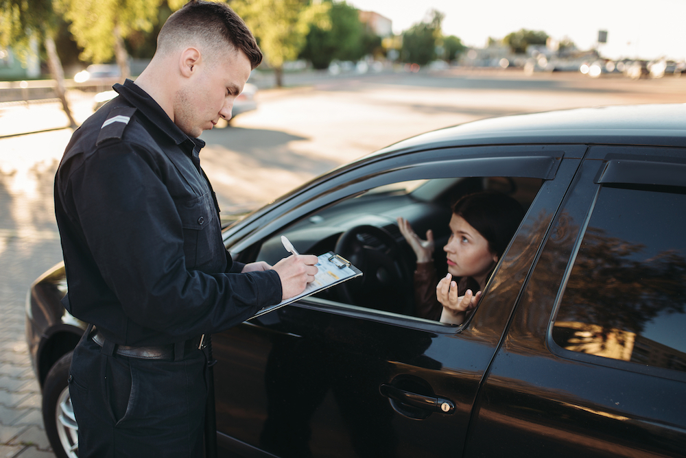 woman getting pulled over in Colorado