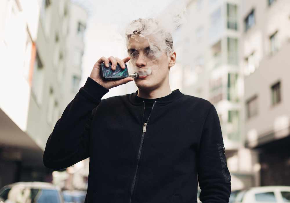man vaping