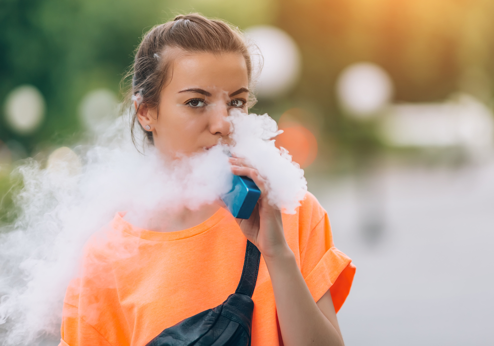 woman vaping