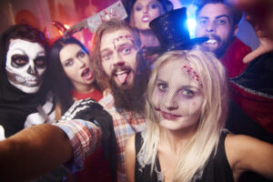 Halloween revelers partying sober