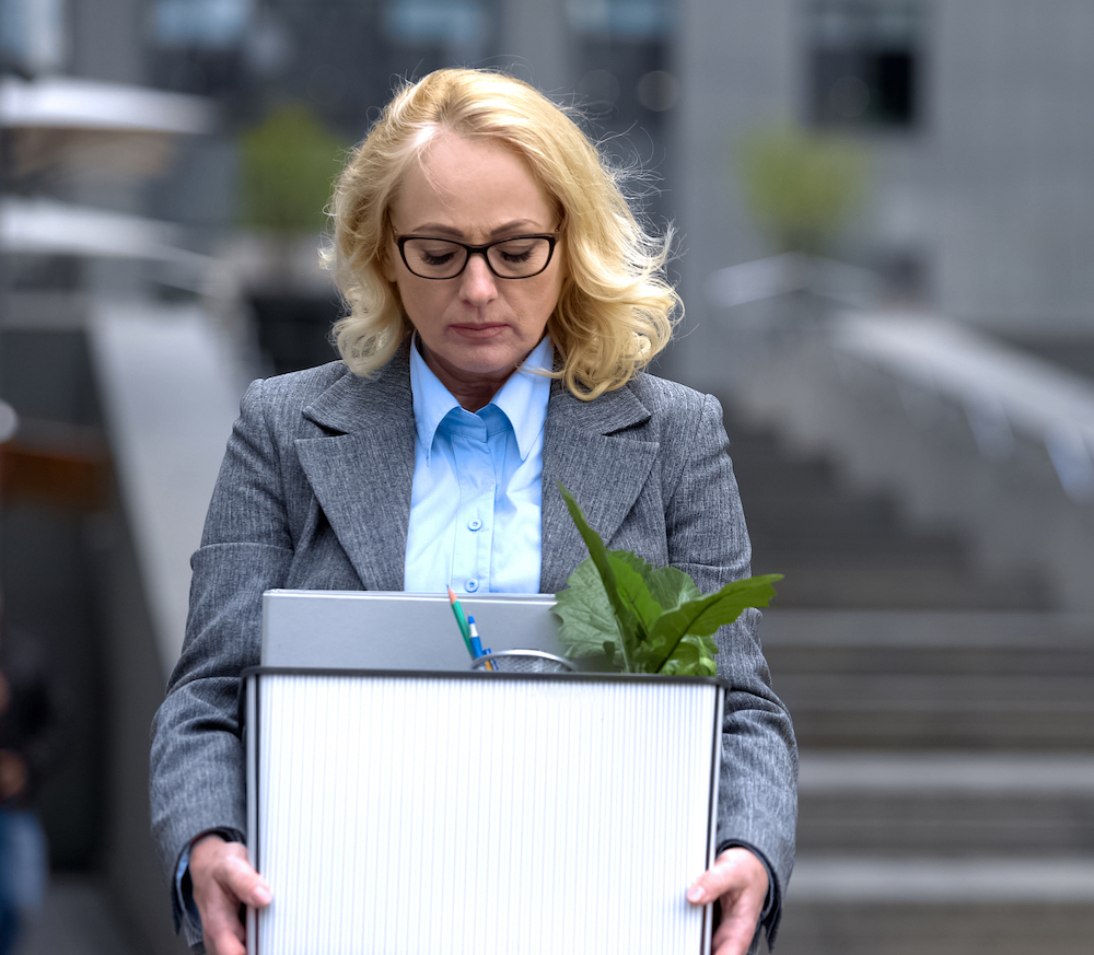 laid off employee on her way to a drug test