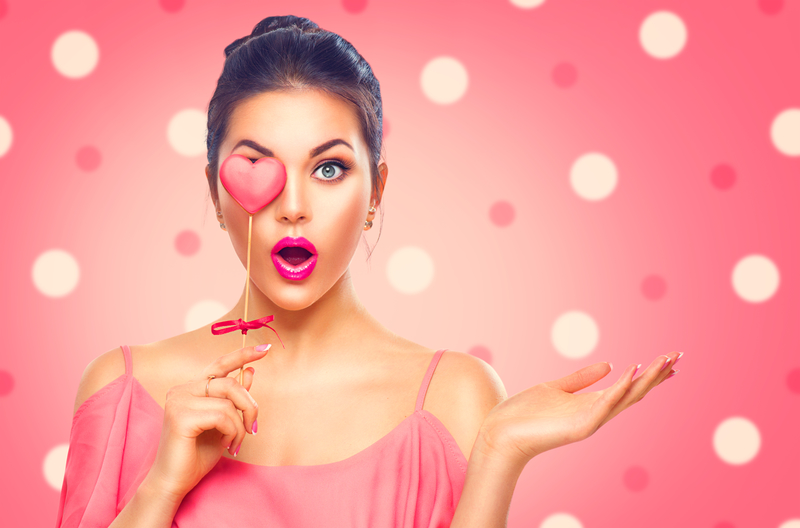 woman celebrating Valentine's Day